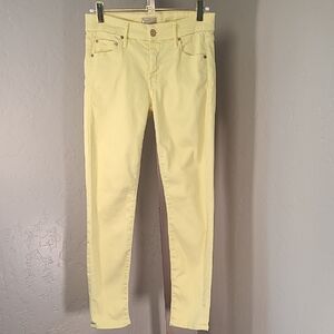 MOTHER Sunny Yellow The Looker Crop Denim Walking Back To Happiness Made In USA